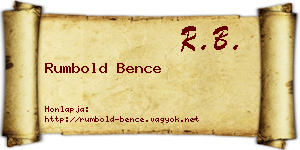 Rumbold Bence névjegykártya