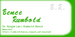 bence rumbold business card